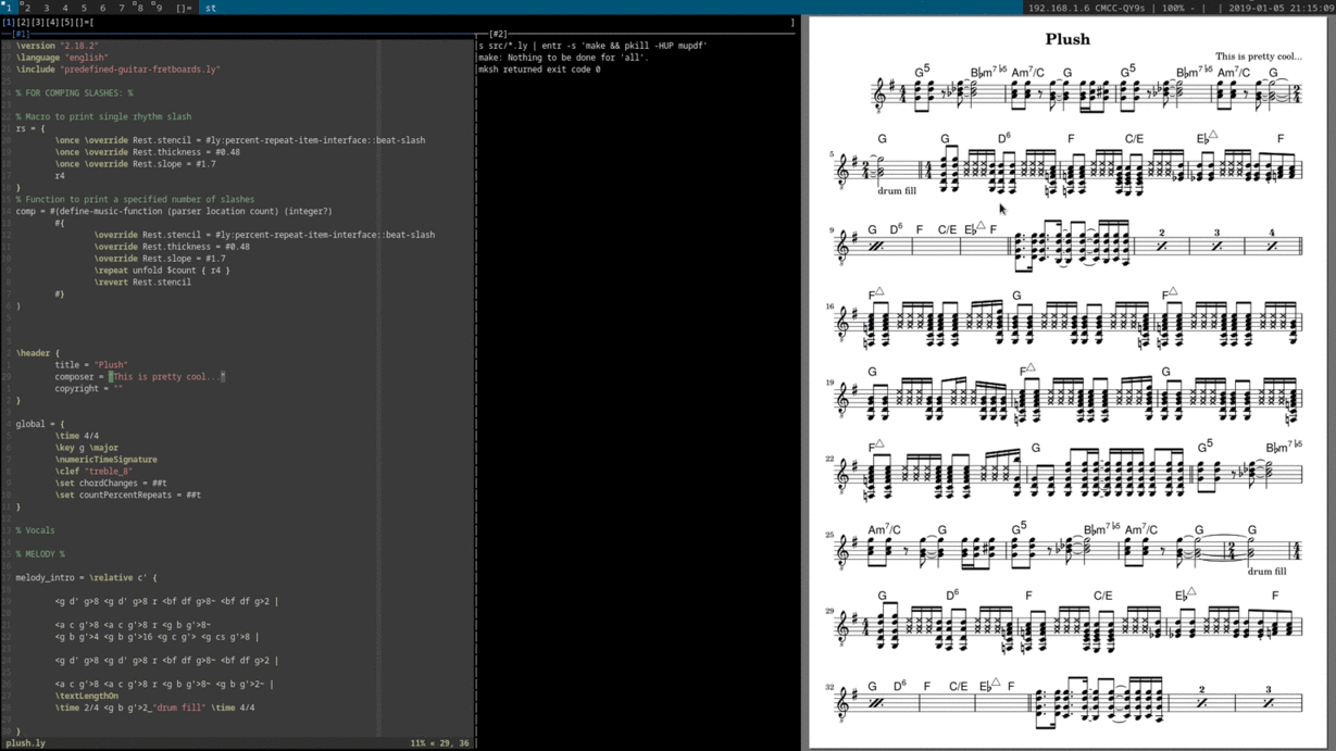 my development environment in action